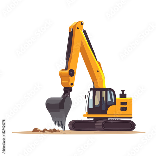 2D flat Post Hole Digger vector illustration, isolated on a white background.