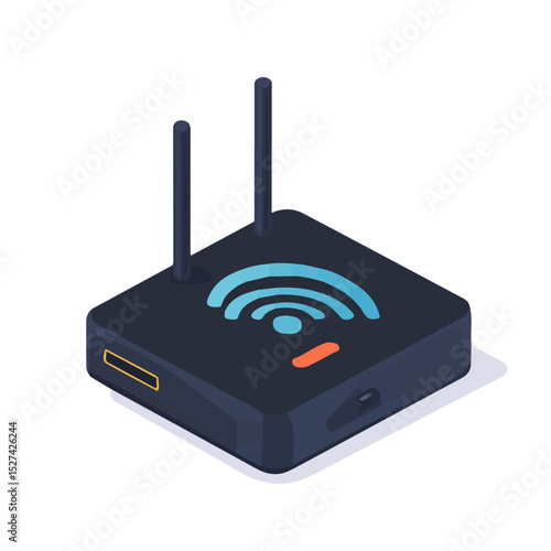2D flat Portable Wi-Fi Hotspot vector illustration, isolated on a white background.
