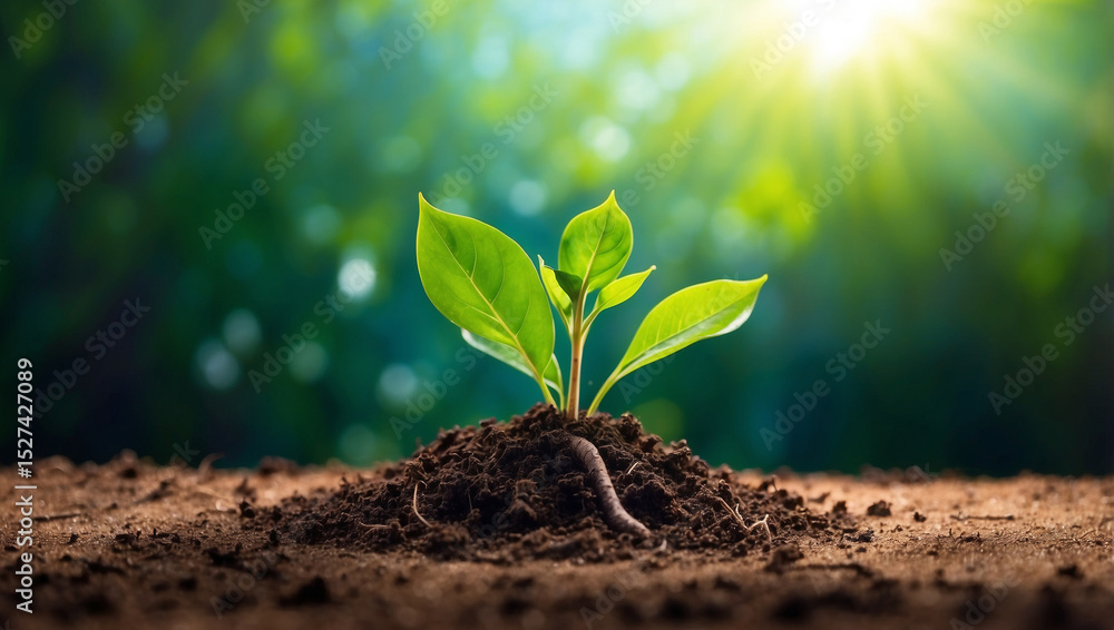 Fototapeta premium Environment World Earth Day Banner with Green Theme for Awareness