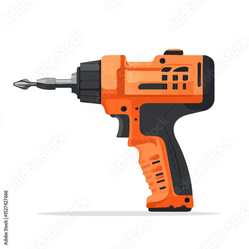 Pneumatic Tools 2D flat vector illustration, isolated on a white background.
