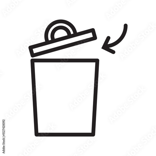 vector trash can icon. vector trash can symbol. trash tank. trash basket. delete icon.