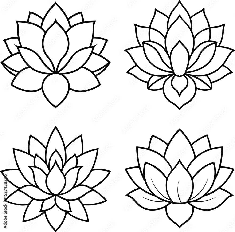 Fototapeta premium set of vector flowers
