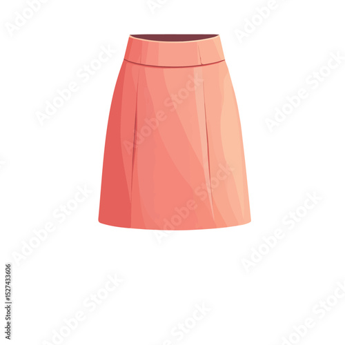 Pencil Skirt illustration vector 2D flat, isolated on a white background.