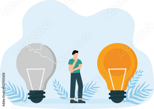 Found a brilliant idea, starting business or solving problem,finding successful strategy or growth plan concept
