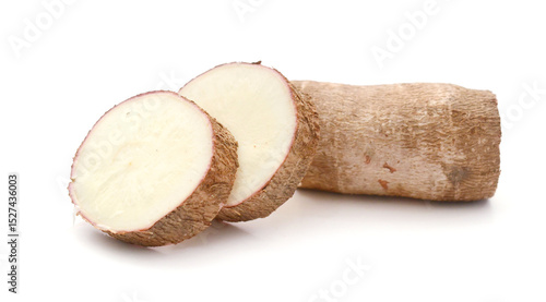 Cassava (yucca) isolated on white background
