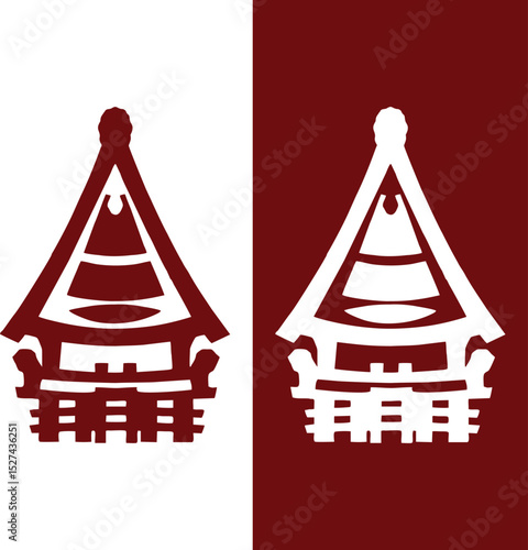 Photos Medan Batak Traditional House Icon Vectors Illustration, Batak logo house buildi
