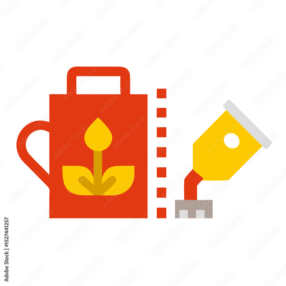 Biodegradable Film and Watering Can Cutout illustration Biodegradable Film and Watering Can Cutout illustration