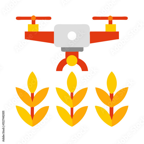 Drone Capturing Images of Crops for Analysis illustration Cutout
