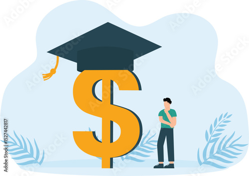 Education fund and cost and expense in books, course study and saving money to achieve degree and graduation concept
