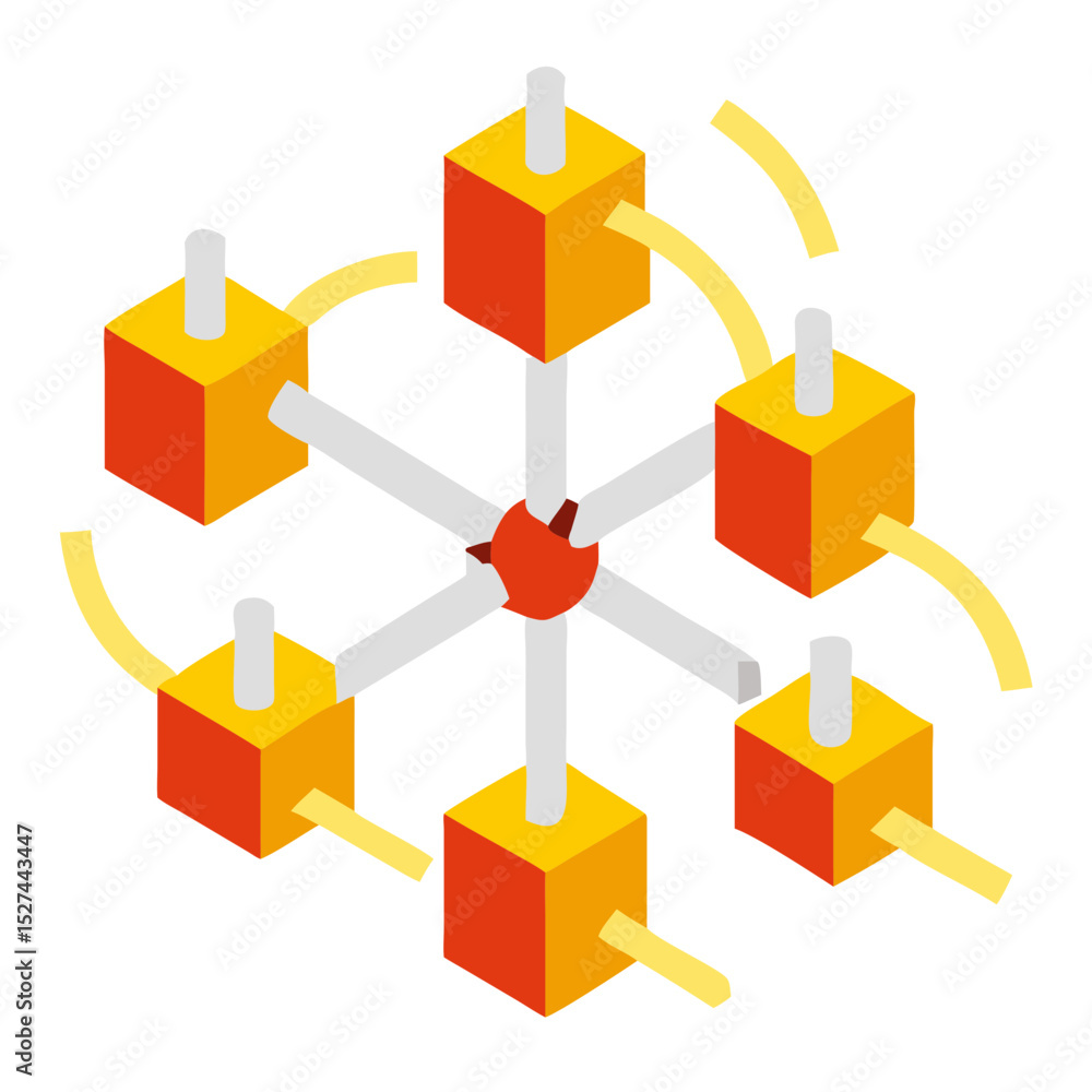 Obraz premium Modern Wind Turbine Cluster illustration Isometric View