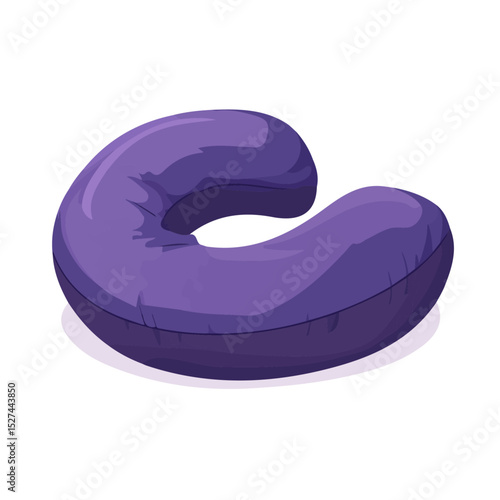 2D flat Neck Pillow vector illustration, isolated on a white background.