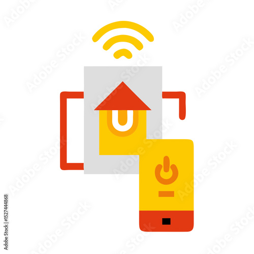 Smart Home Power System Red Transparent illustration