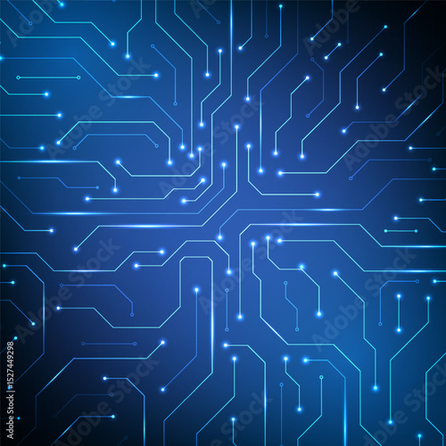 Abstract digital technology background showcasing futuristic circuits, data flow, and innovative cyberpunk technology.