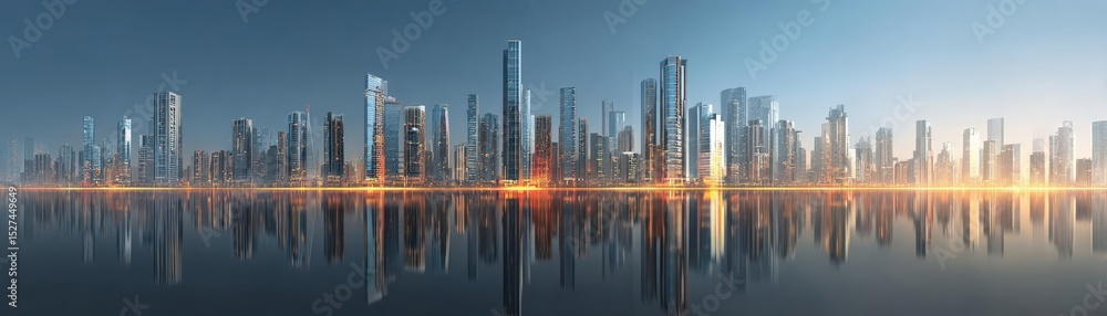 Fototapeta premium Generate an innovative, eye-level perspective of a cityscape