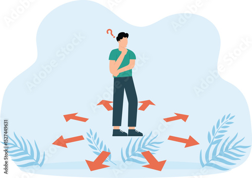 Choose career path and make life decision choice, decide the right or wrong direction, opportunity challenge concept
