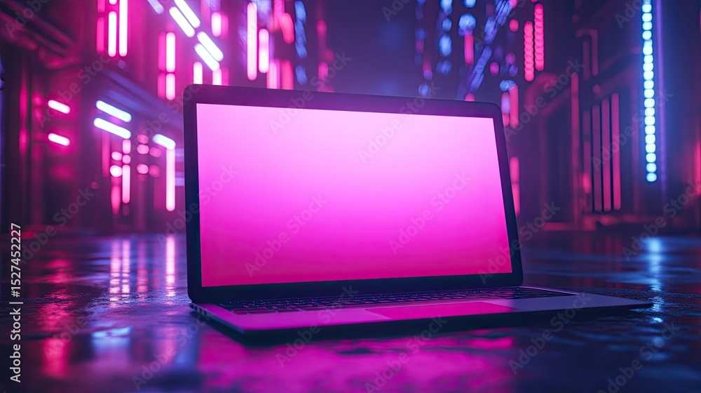 Laptop turning around to show blank screen, website or app promotion, 3D rendering presentation. Laptop turning around to show blank screen, website or app promotion, 3D rendering presentation.