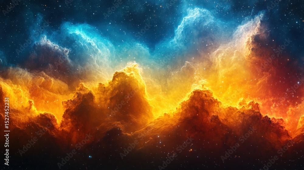 Fototapeta premium Cosmic nebulae, vibrant colors