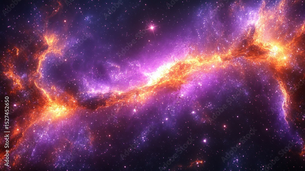 Fototapeta premium Cosmic nebulae swirl in vibrant hues