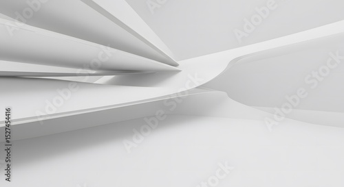Minimalist White Abstract Background with Flowing Curved Lines – Modern 3D Design