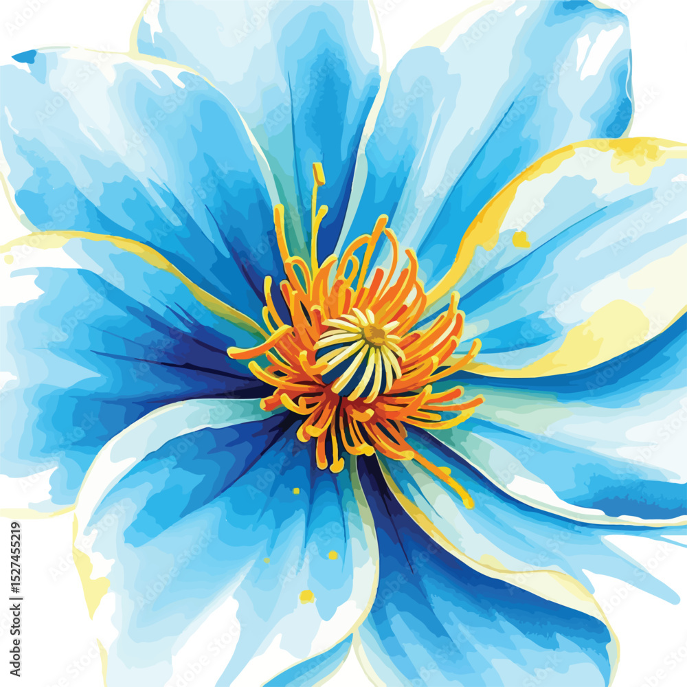 Obraz premium blue flower on a white background