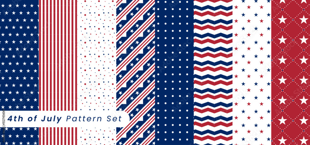 Obraz premium fourth of july usa america pattern set