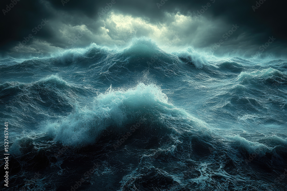 Fototapeta premium Nature's Fury Unfolding Across the Stormy Coastline