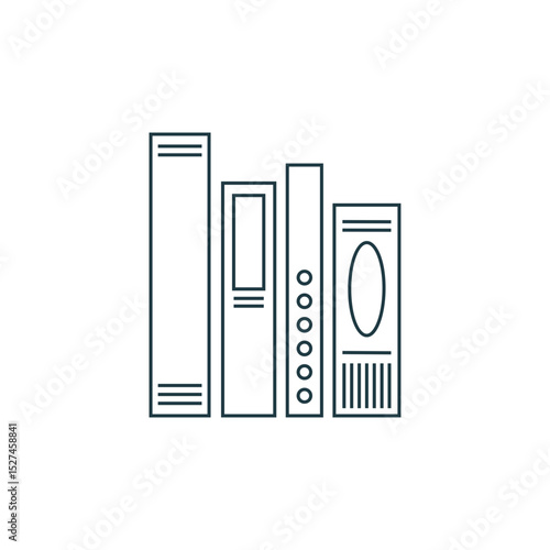 bookshelf illustration in linear style