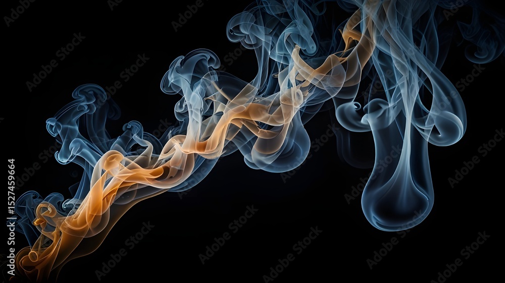 Fototapeta premium Abstract smoke patterns in dark background