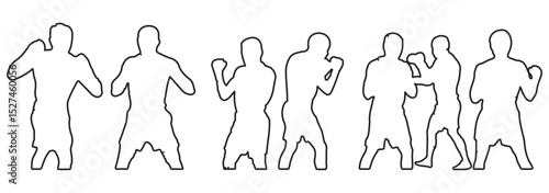 Silhouette of boxing fighter