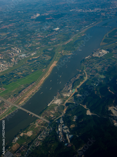 aerial view of the river