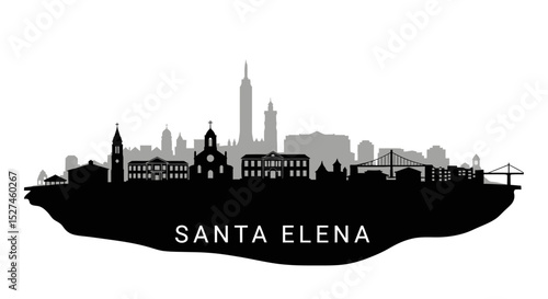 Santa Elena Ecuador skyline silhouette vector.