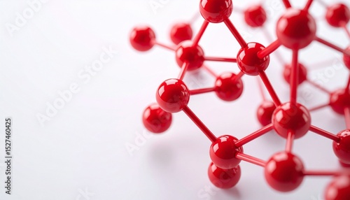 red molecule on white background