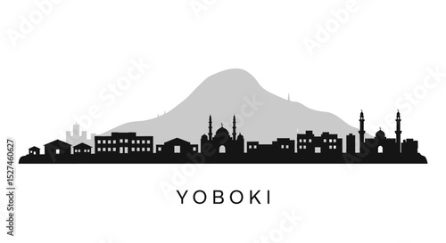 Yoboki Cityscape Djibouti Skyline Silhouette.