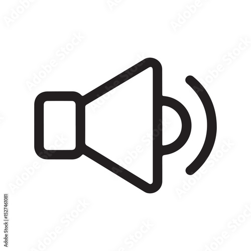 Megaphone, linear style icon. Announcing. Editable stroke width silhouette Vector illustration on white background