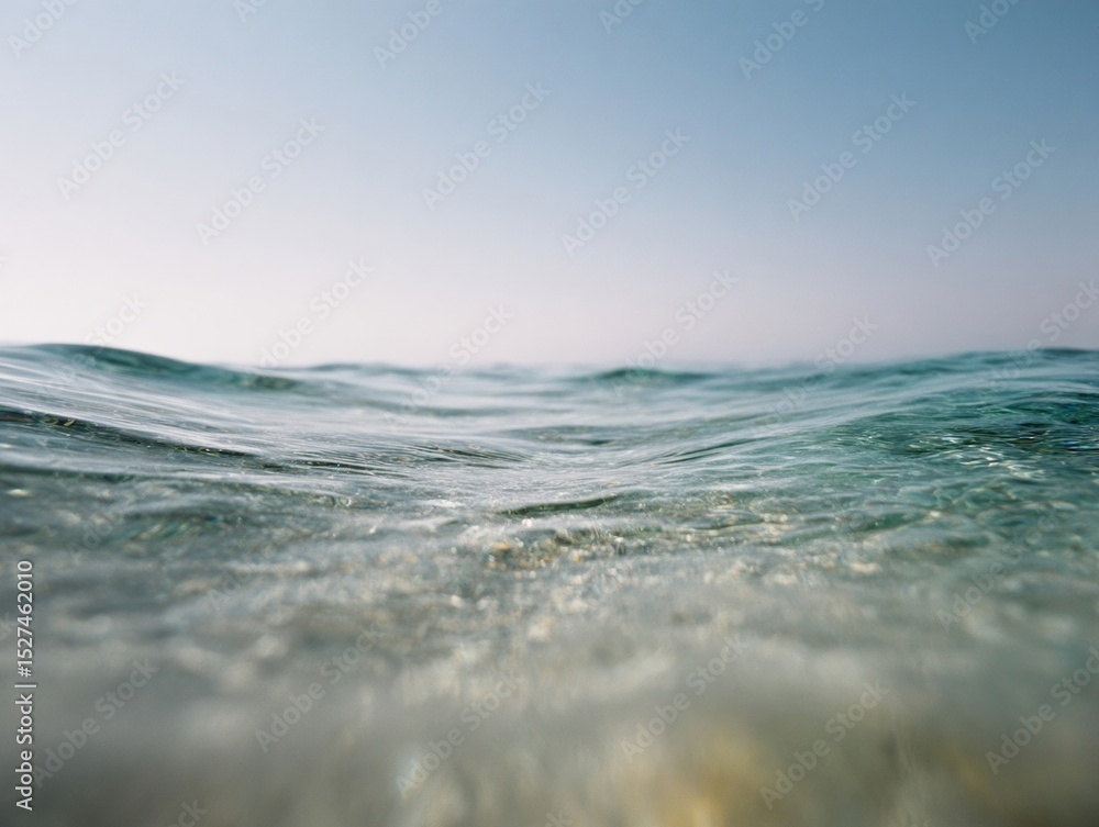 Fototapeta premium Crystal clear water gently rolling on sandy beach