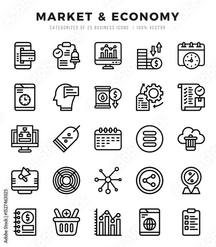 Market & Economy elements. Lineal web icon set. Simple vector illustration.