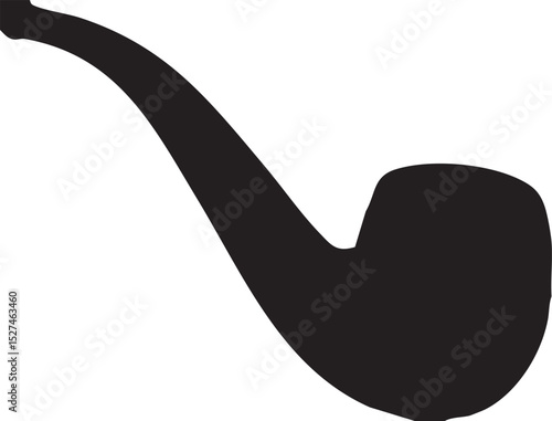 Simple Silhouette of a Smoking Pipe