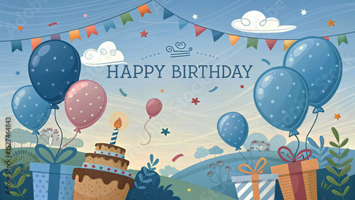 Happy birthday invitation card.  