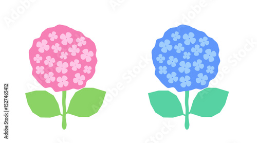 紫陽花　ピンク＆ブルー