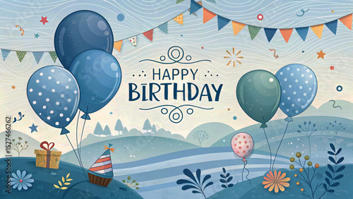 Happy birthday invitation card.  