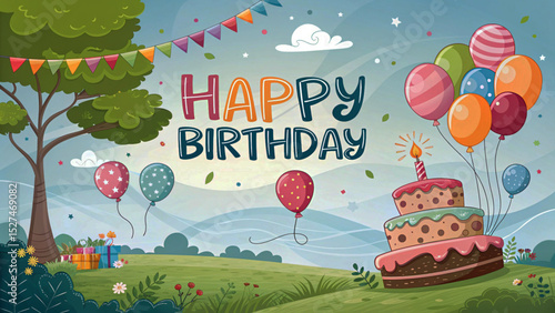 Happy birthday invitation card.  