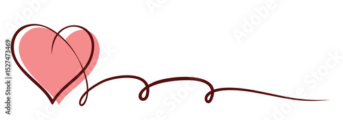 The one line symbol of a red heart.