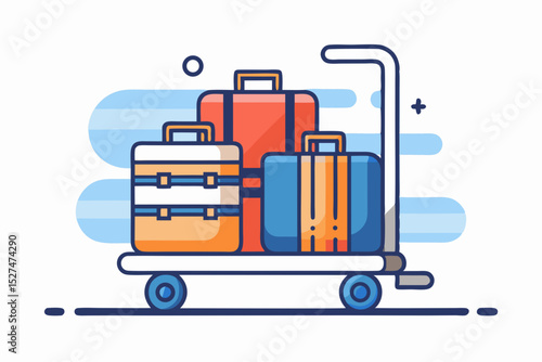 designer luggage trolley icon
