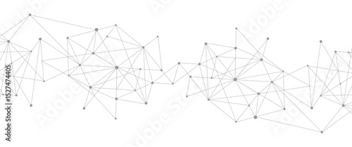 Vector modern line art with Technology connecting lines with dots