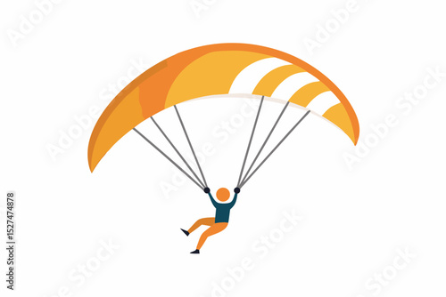 paragliding icon person hanging chute