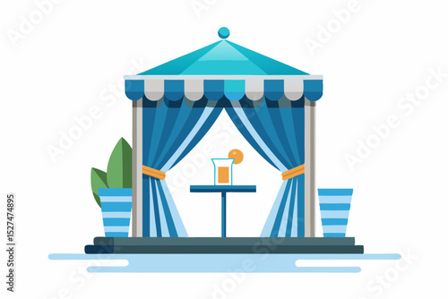 private beach cabana icon curtains cocktail