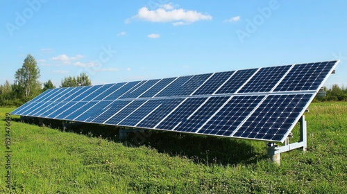 Aerial shot of a sugarcane farm with solar panels, a large water tank, and well-maintained irrigation systems