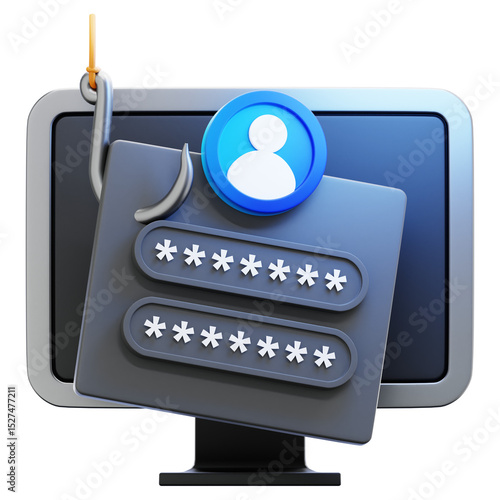 3D Illustration of Account Phishing Scam