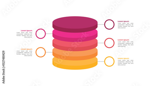 Stacked 3D layers Infographic Included 5 Layer