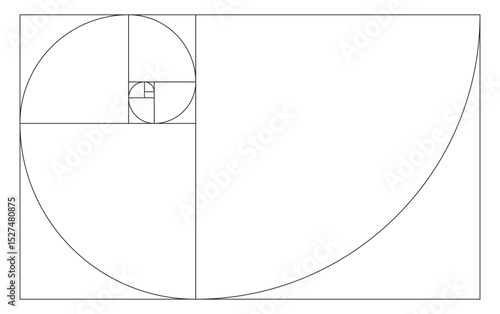 Golden Ratio, Phi, Fibonacci Sequence Illustration, Mathematical, Architectural Pattern, Sacred Geometry Clipart